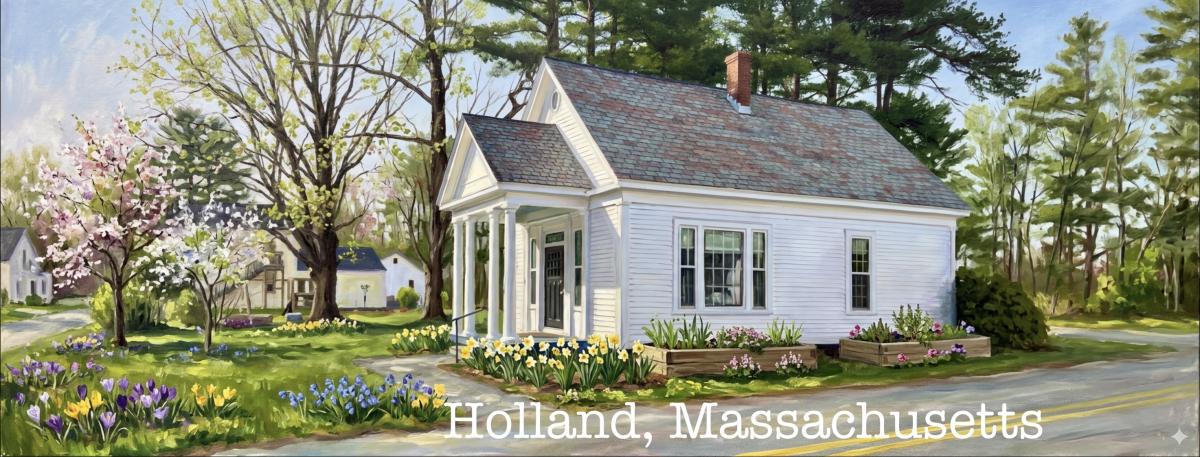 AI rendition of spring at Holland Public Library