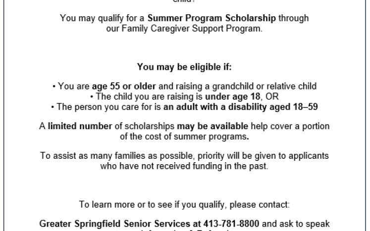 Grandparent & Relative Caregiver Summer Program Scholarships